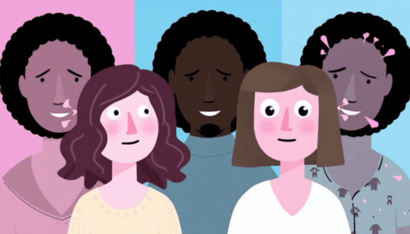 An illustration depicting the concept of social phobia and social anxiety disorder.