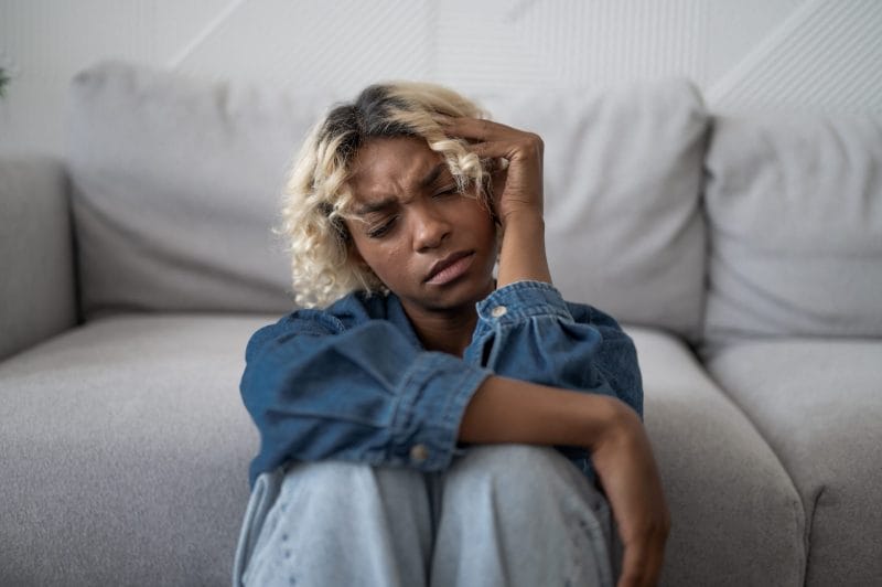 A woman experiencing emotional intensity and learning how to stop a shame spiral